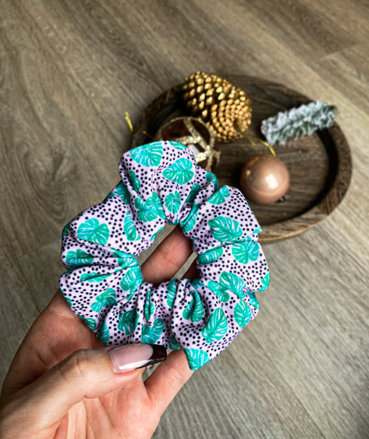 Tropical Leaf Scrunchie