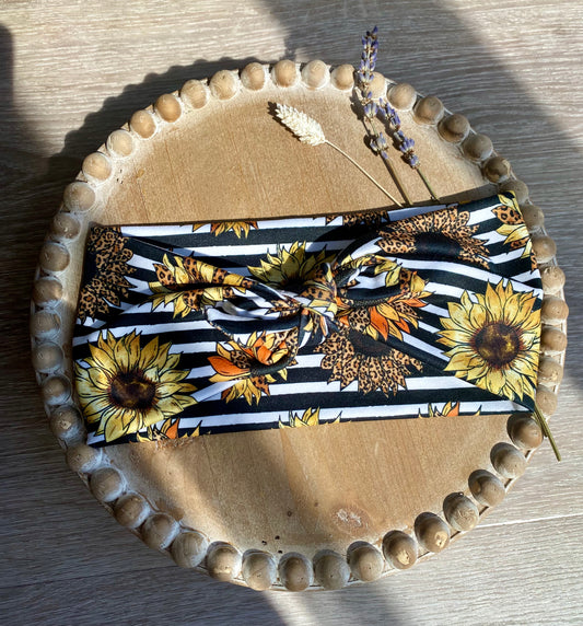 Stripes and Sunflowers Headband